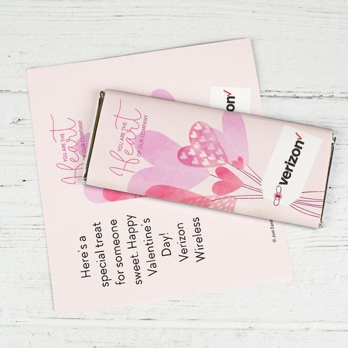 Personalized Valentine's Day Sending Hearts Add Your Logo Chocolate Bar Wrappers Only