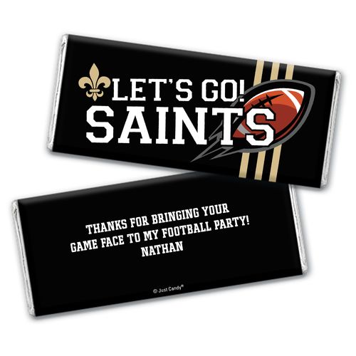 Personalized Saints Football Party Chocolate Bar Wrappers Only