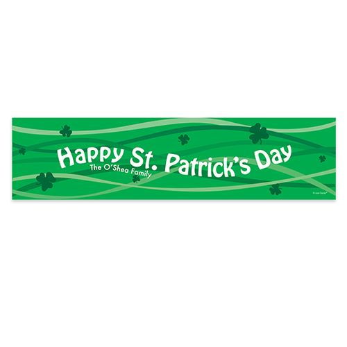 Personalized Clover Streams St. Patrick's Day 5 Ft. Banner