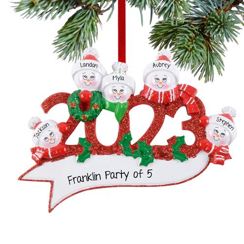 2023 Snowman Family of 5 Holiday Ornament