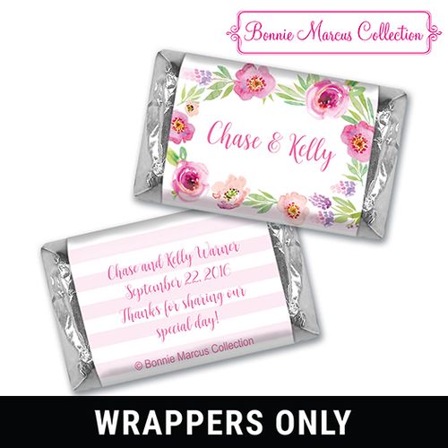 Floral Embrace Wedding Personalized Miniature Wrappers