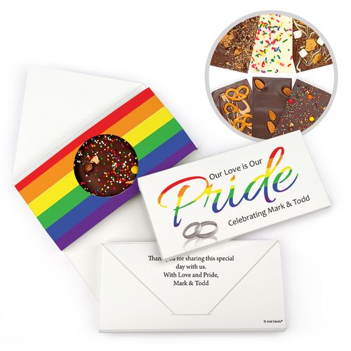 Personalized LGBT Wedding Love & Pride Wedding Gourmet Infused Belgian Chocolate Bars (3.5oz)