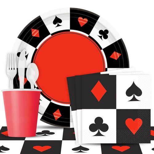 Casino Party Deluxe Tableware Kit Serves 8