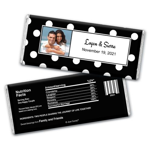 Polka Dots Wedding Photo Personalized Candy Bar - Wrapper Only