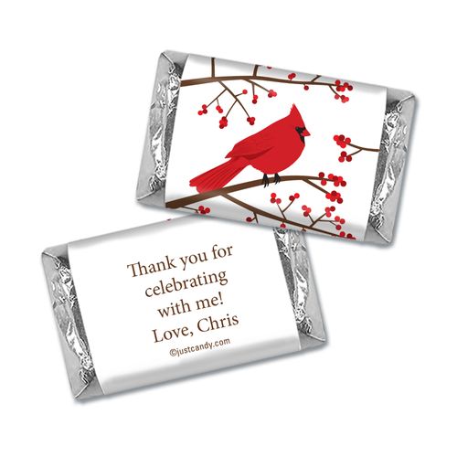 Birthday Personalized HERSHEY'S MINIATURES Wrappers Red Cardinal