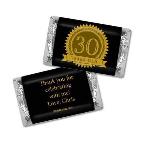 Milestones Personalized Hershey's Miniatures Wrappers 30th Birthday Favors
