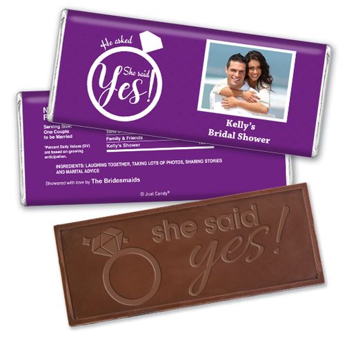 The Rock Bridal Shower Favors Personalized Embossed Bar Assembled