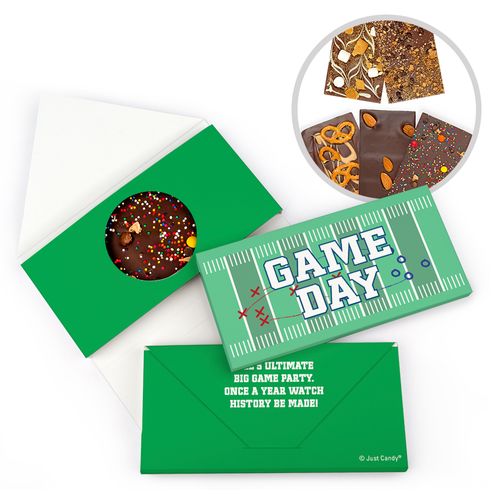 Personalized Football Field Sports Gourmet Infused Belgian Chocolate Bars (3.5oz)