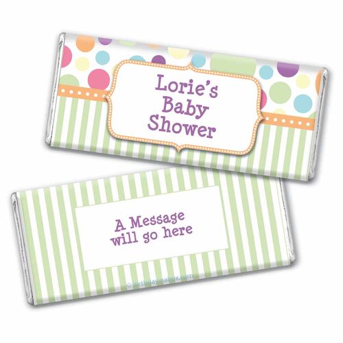 Baby Shower Colorful Dots Personalized Chocolate Bar