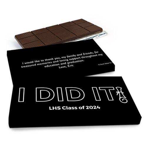 Deluxe Personalized Graduation I Did It! Chocolate Bar in Gift Box (3oz Bar)