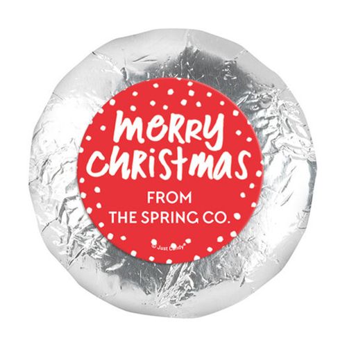 Personalized Bonnie Marcus Jolly Red Christmas 1.25" Stickers (48 Stickers)