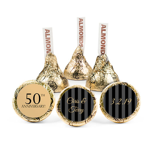 Personalized Anniversary Pinstripe Hershey's Kisses - Whcandy.com