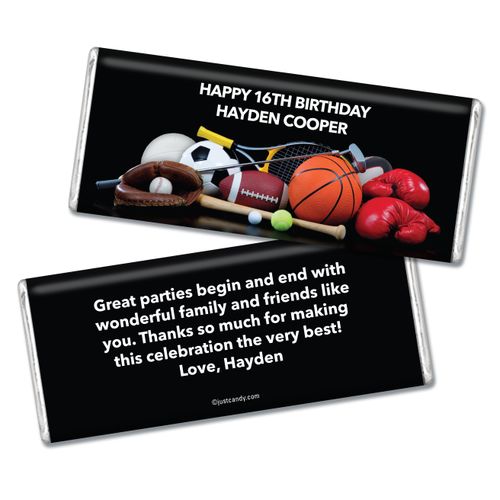Birthday Personalized Chocolate Bar Sports