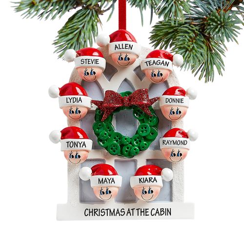 Personalized Christmas Window Family of 9