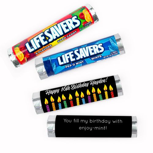 Personalized Candles Birthday Lifesavers Rolls (20 Rolls)