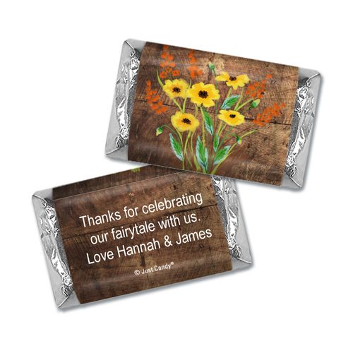 Personalized Painted Flowers Wedding Hershey's Miniatures