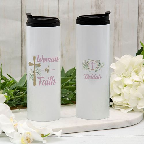 Personalized Woman of Faith Stainless Steel Thermal Tumbler (16oz)