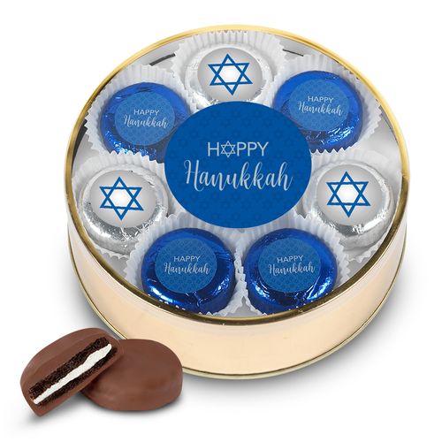 Happy Hanukkah Extra Large Tin in Silver or Gold