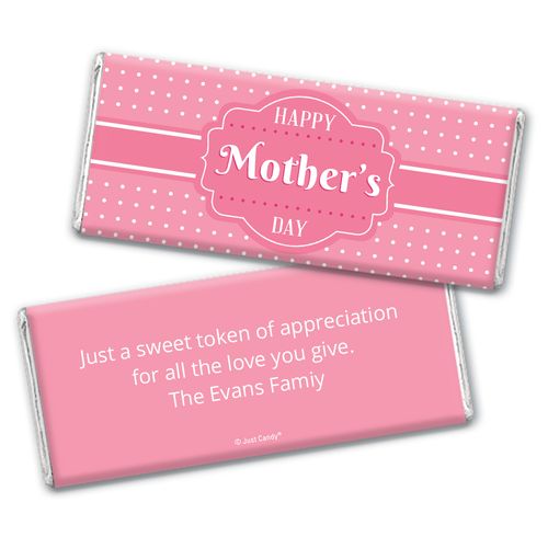 Mother's Day Personalized Chocolate Bar Tiny Polka Dots and Pink
