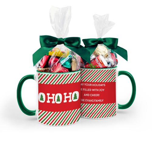 Personalized Bonnie Marcus Christmas Ho Ho Ho's 11oz Mug with Hershey's Holiday Mix