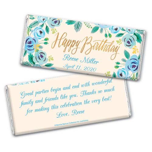 Here's Something Blue Birthday Favors Personalized Candy Bar - Wrapper Only