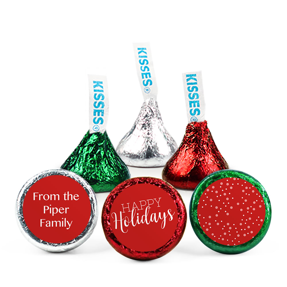 Personalized Happy Holidays Deluxe Candy Buffet - Containers Included ...