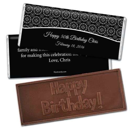 Birthday Personalized Embossed Chocolate Bar Patterned