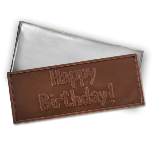 Embossed Happy Birthday Belgian Milk Chocolate Bar (12 Pack)
