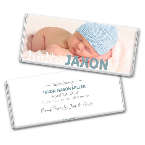 Personalized Baby Birth Announcement Hello Photo Chocolate Bars