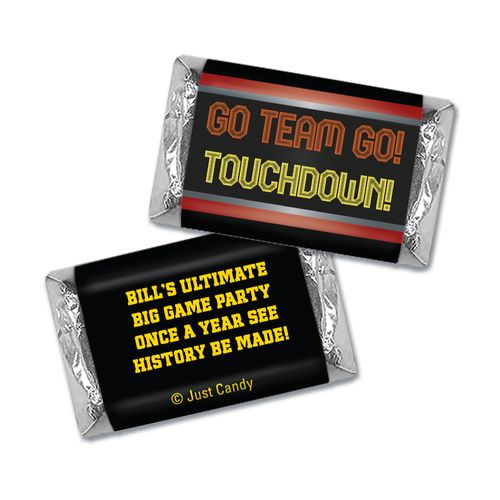 Personalized Football Party Themed Go Team Miniatures Wrappers