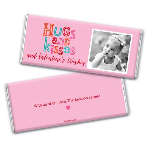 Personalized Valentine's Day Hugs and Kisses Chocolate Bar Wrappers Only