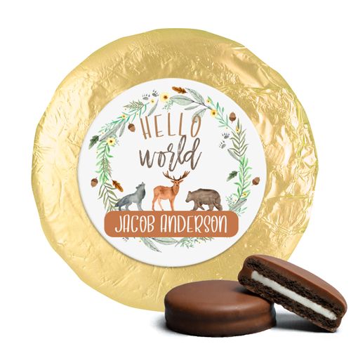 Personalized Hello World Baby Shower Milk Chocolate Covered Oreos