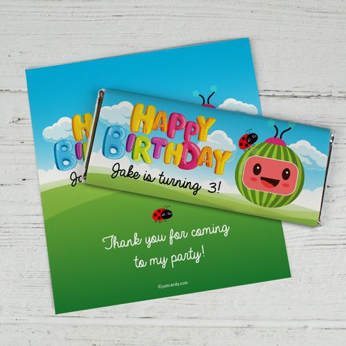 Personalized Birthday Party Melon Chocolate Bar Wrappers
