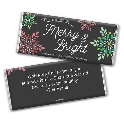 Personalized Chocolate Bar & Wrapper - Christmas Merry & Bright