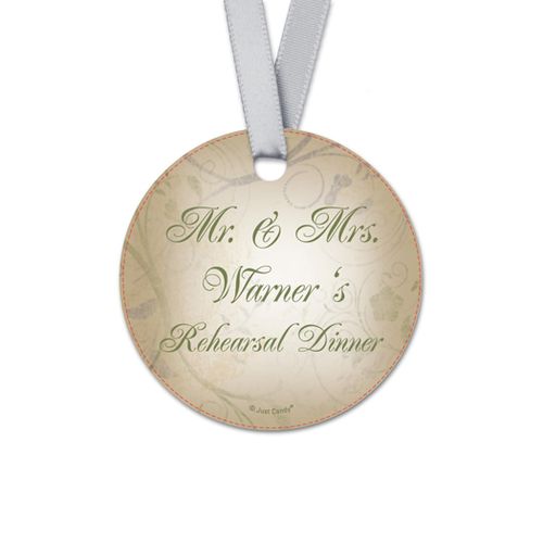 Personalized Ivy Rehearsal Dinner Round Favor Gift Tags (20 Pack)
