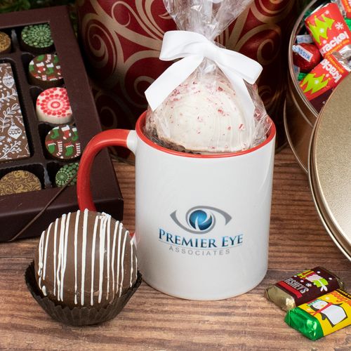 Personalized Christmas 11oz Mug with Hot Chocolate Bomb - Business Add Your Logo
