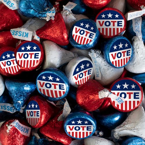 DIY Election Vote! Stickers and Hershey's Kisses