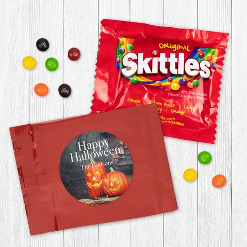 Personalized Halloween Pumpkin Greetings - Skittles