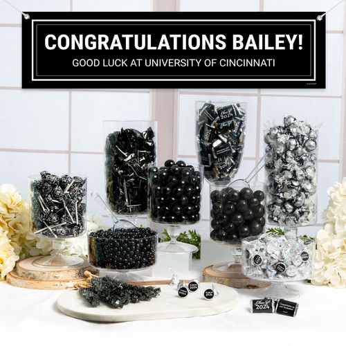 Personalized Black Graduation School Color Deluxe Candy Buffet