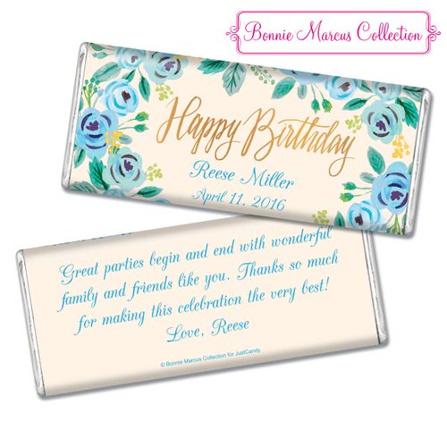 Here's Something Blue Birthday Favors Personalized Hershey's Bar Assembled