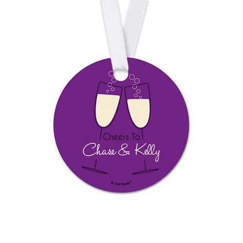 Personalized Cheers Rehearsal Dinner Round Favor Gift Tags (20 Pack)