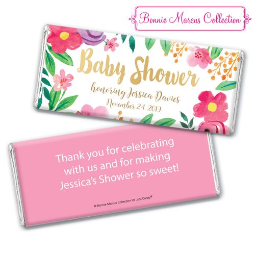 Personalized Bonnie Marcus Baby Shower Fun Floral Chocolate Bar