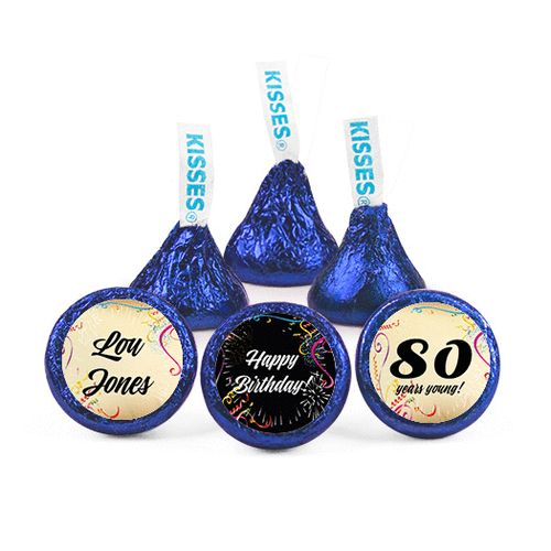 Personalized Milestone 80th Birthday Confetti Hershey's Kisses