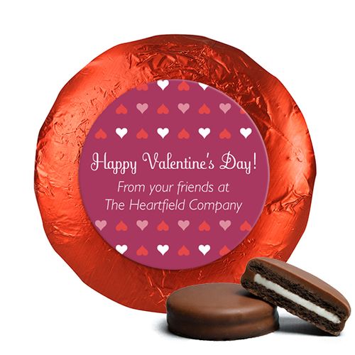 Personalized Valentine's Day Add Your Logo Hearts Belgian Chocolate Covered Oreos (24 Pack)