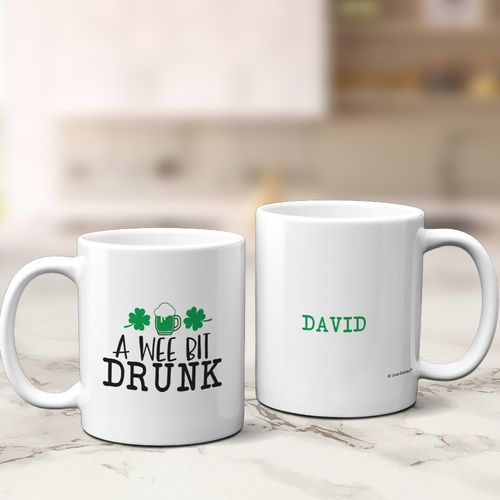 Personalized St. Patrick's Day A Wee Bit Drunk 11oz Mug Empty