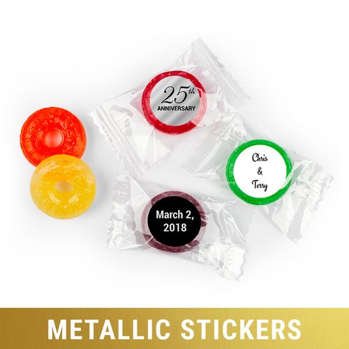 Personalized Life Savers 5 Flavor Hard Candy - Metallic Anniversary 25th