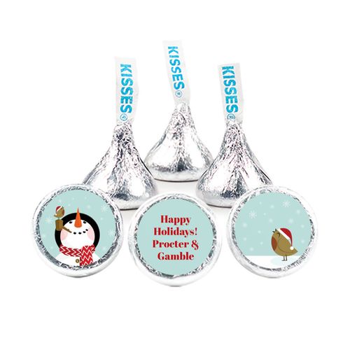 Personalized Happy Holidays Snowman 3/4" Stickers (108 Stickers)