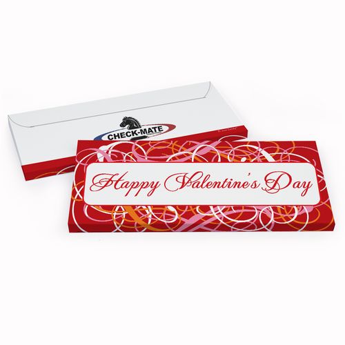 Deluxe Personalized Add Your Logo Swirls Valentine's Day Candy Bar Favor Box