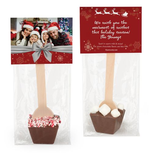 Personalized Happy Holidays Photo Hot Chocolate Spoon