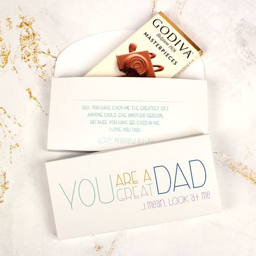 Personalized Just Like Dad Father's Day Godiva Chocolate Bar in Gift Box (3.1oz)